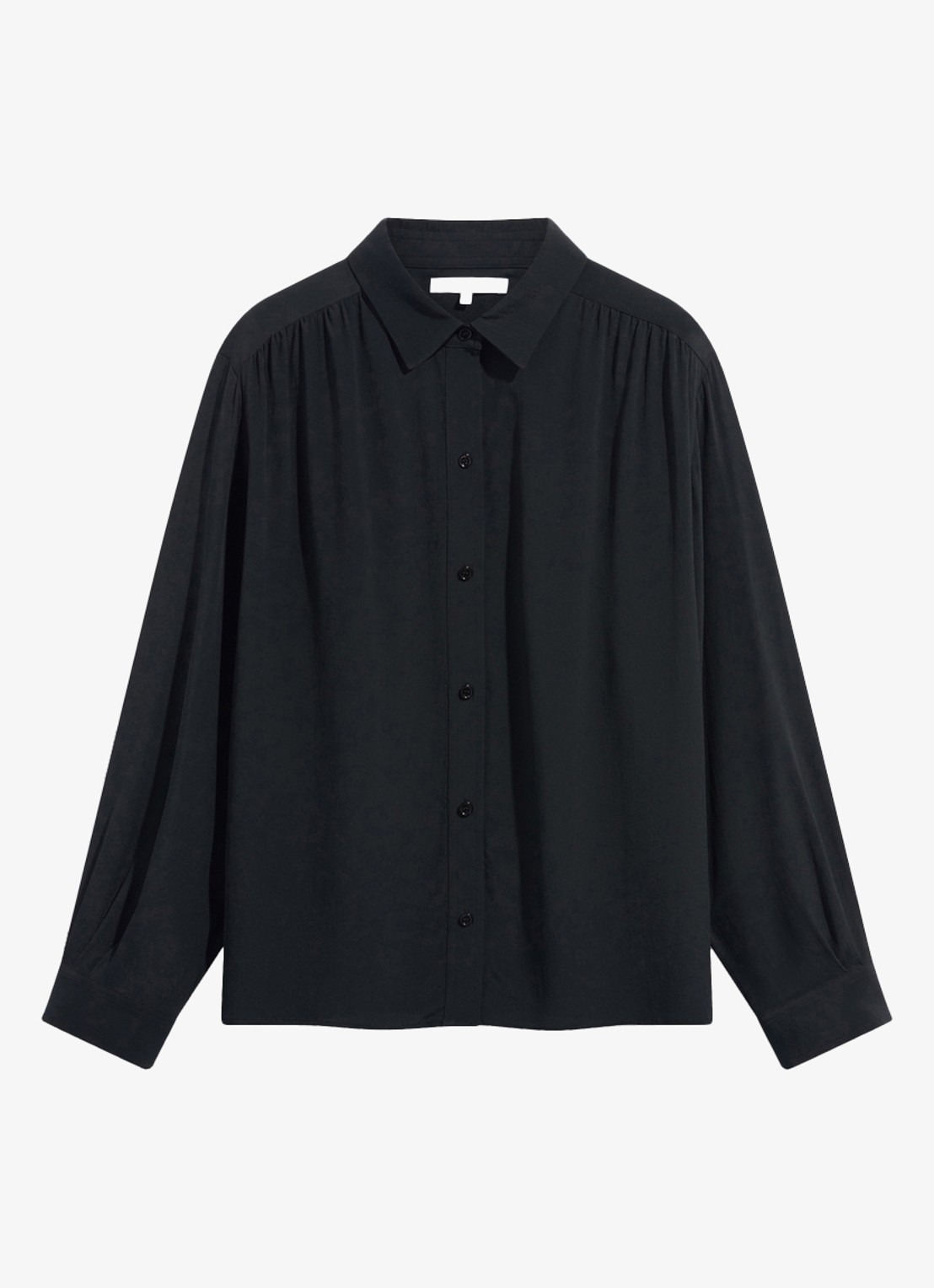 Gerard Darel Lilie blouse in zijdeblend met plooien - voorkant zwart