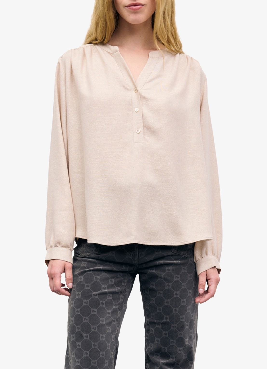 Gerard Darel Liset tuniek met lurex - detail 4 zand