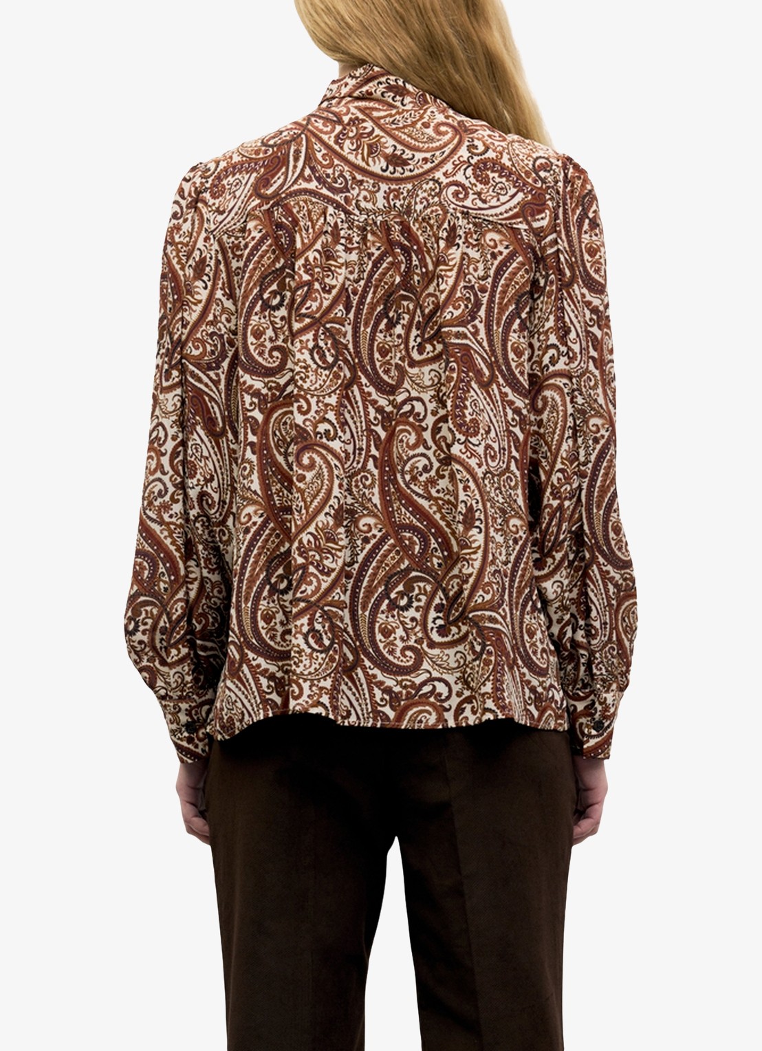 Gerard Darel Lisie blouse met sjaalkraag - achterkant 4 bruin