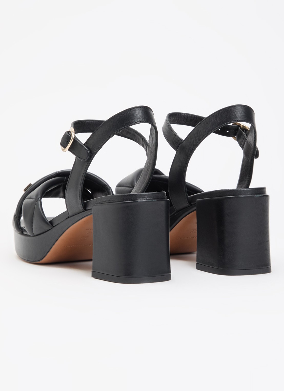 Gerard Darel Livia sandalette van leer met logo - achterkant 2 zwart