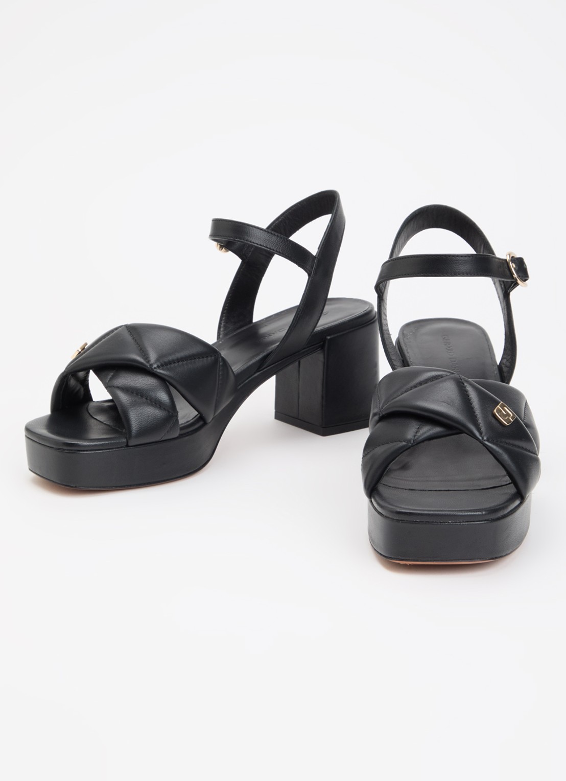 Gerard Darel Livia sandalette van leer met logo - detail 3 zwart