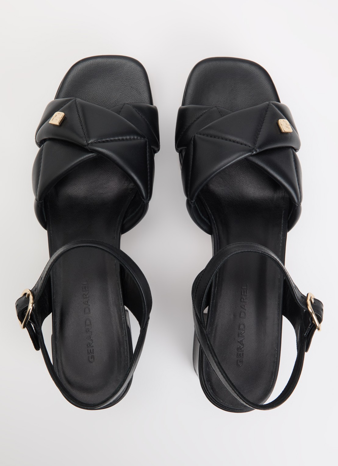 Gerard Darel Livia sandalette van leer met logo - detail 4 zwart
