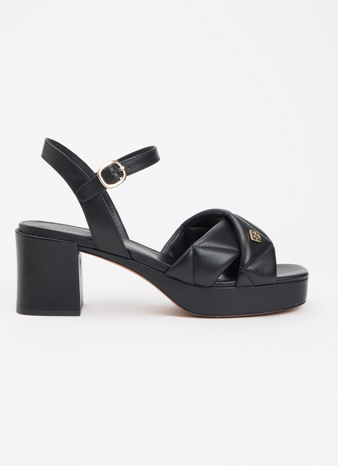 Gerard Darel Livia sandalette van leer met logo - voorkant zwart