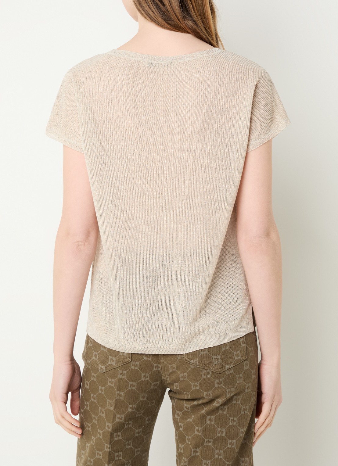 Gerard Darel Lixia grofgebreide top met ronde hals - achterkant 3 beige