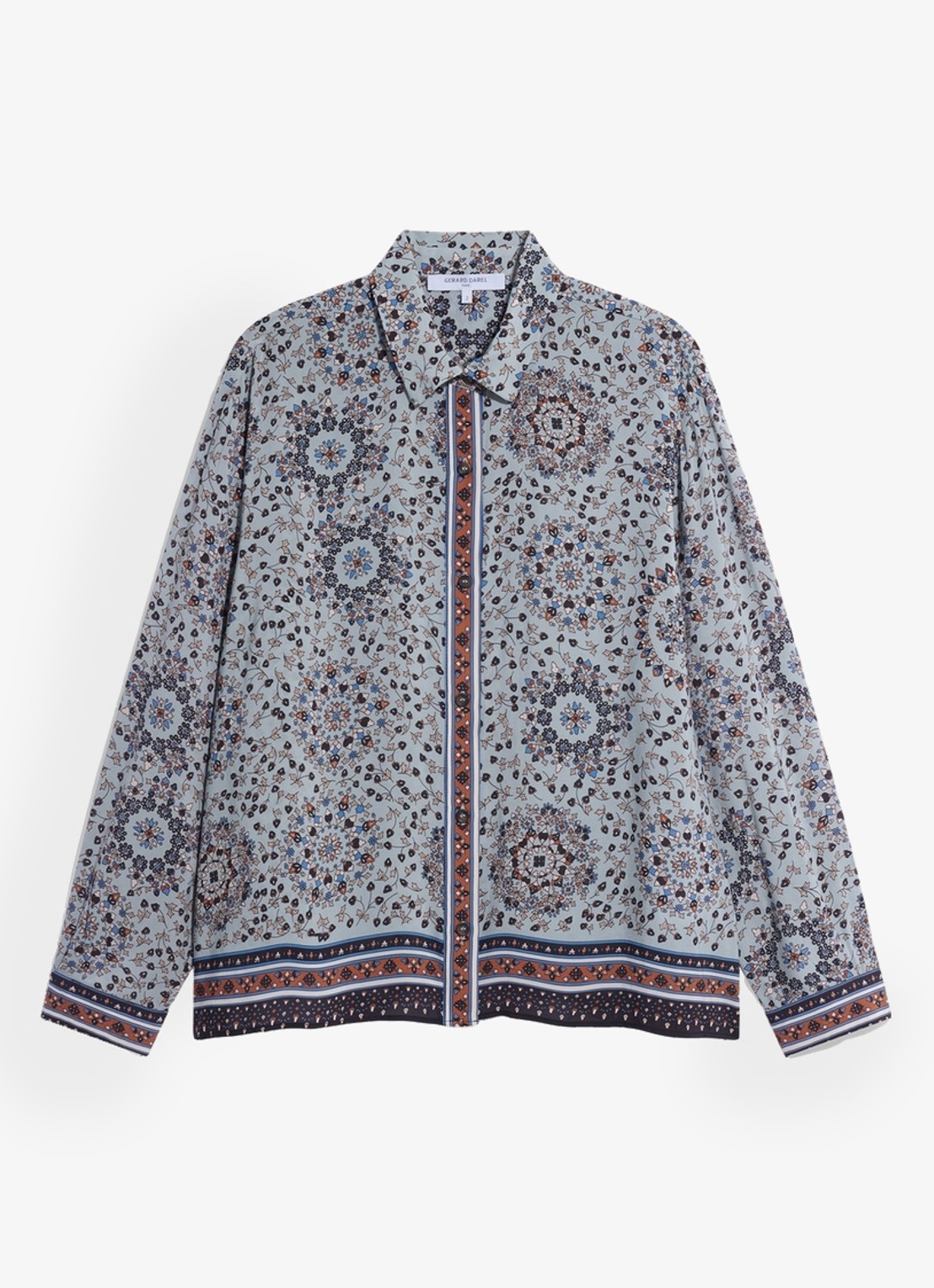 Gerard Darel Liz blouse met paisley dessin - voorkant 2 lichtblauw