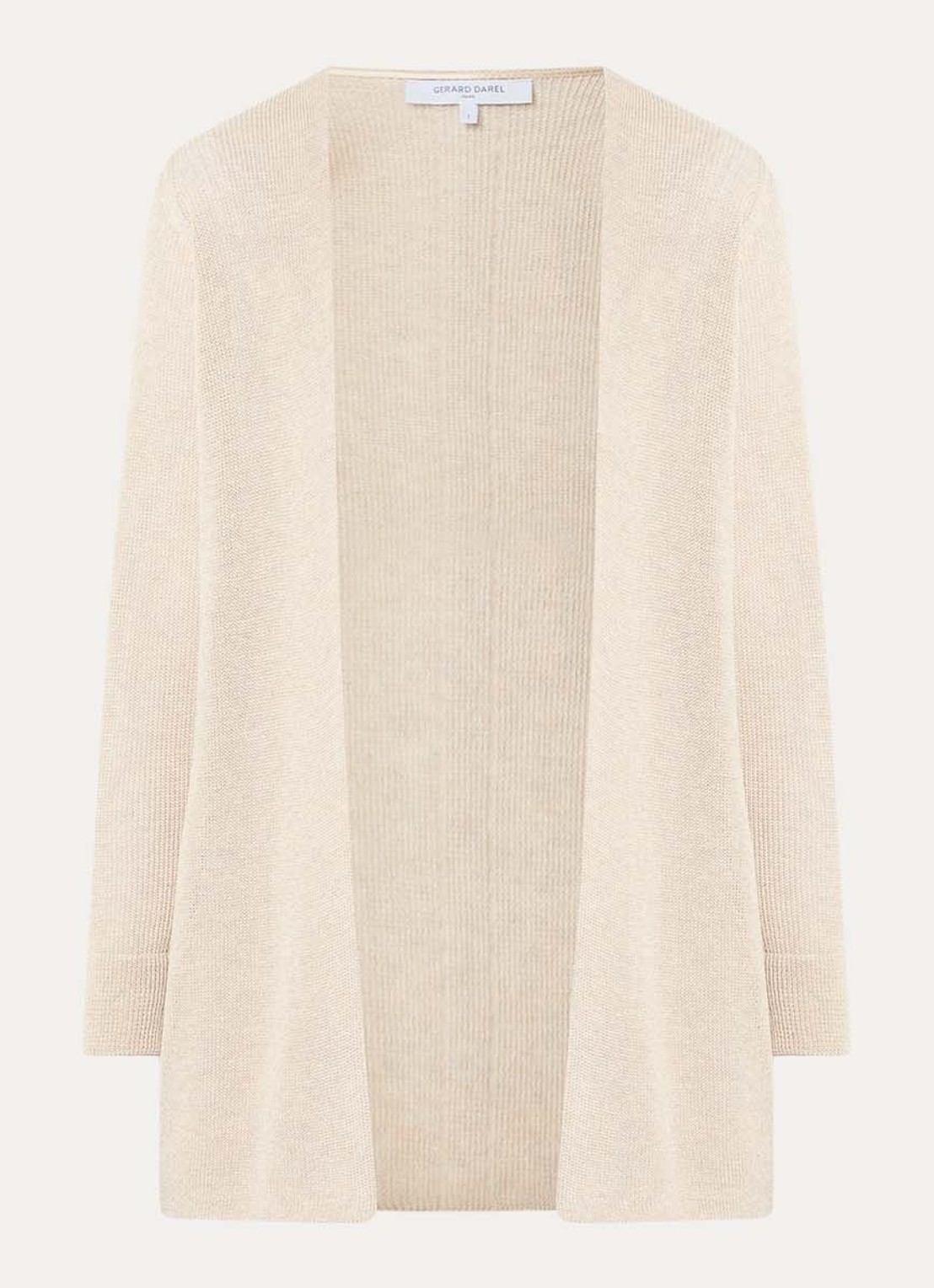 Gerard Darel Lorina grofgebreid openvallend vest - voorkant beige