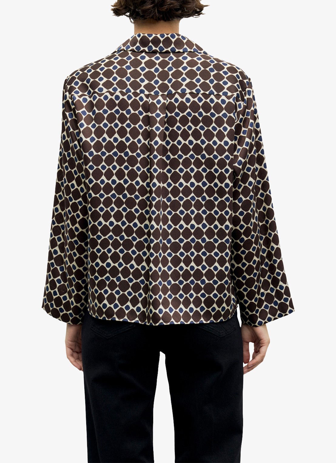 Gerard Darel Lorra blouse met grafische print - achterkant bruin