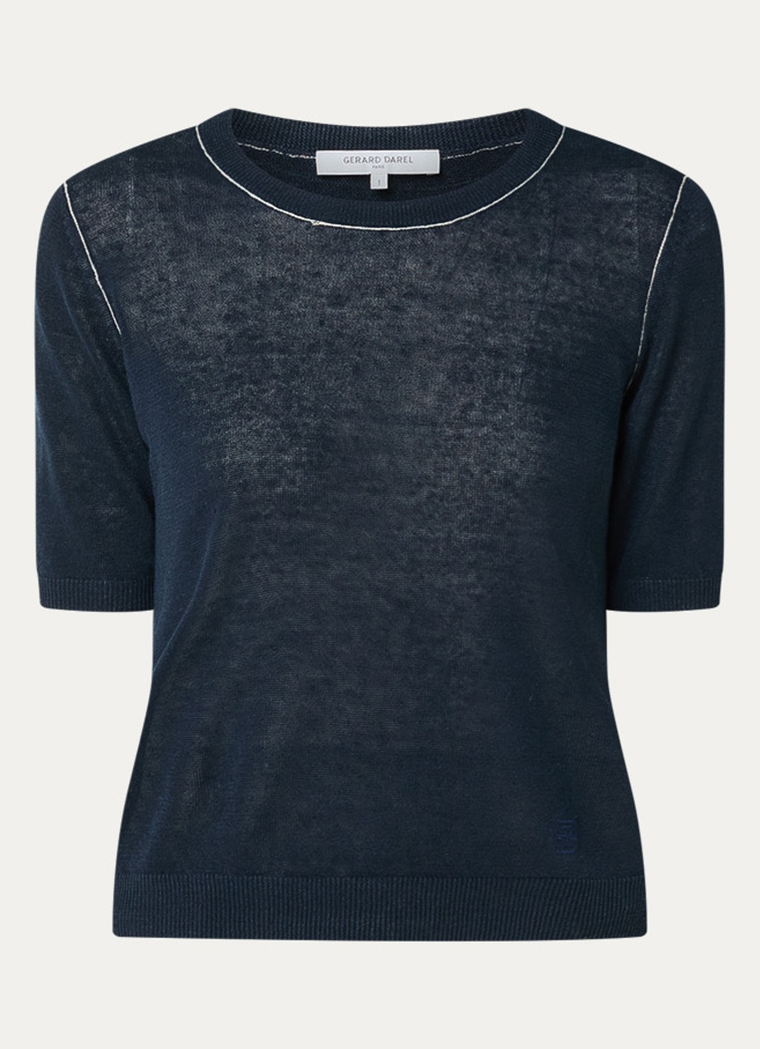 Gerard Darel Loumia fijngebreide top in linnenblend - voorkant 2 donkerblauw