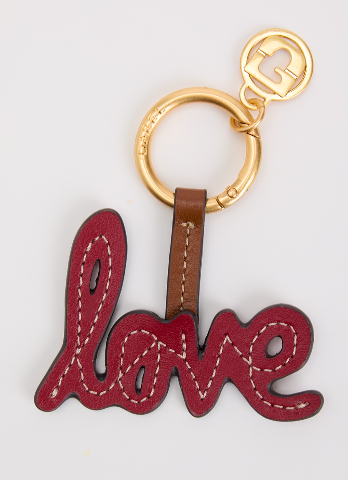 Gerard Darel LOVE tasbedel van leer - voorkant rood