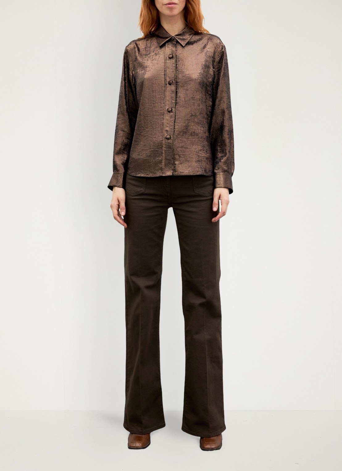 Gerard Darel Loyce blouse met glitter - voorkant 3 bruin