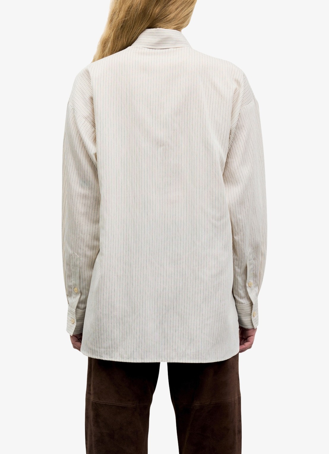 Gerard Darel Lys blouse met streepprint en borduring - achterkant beige
