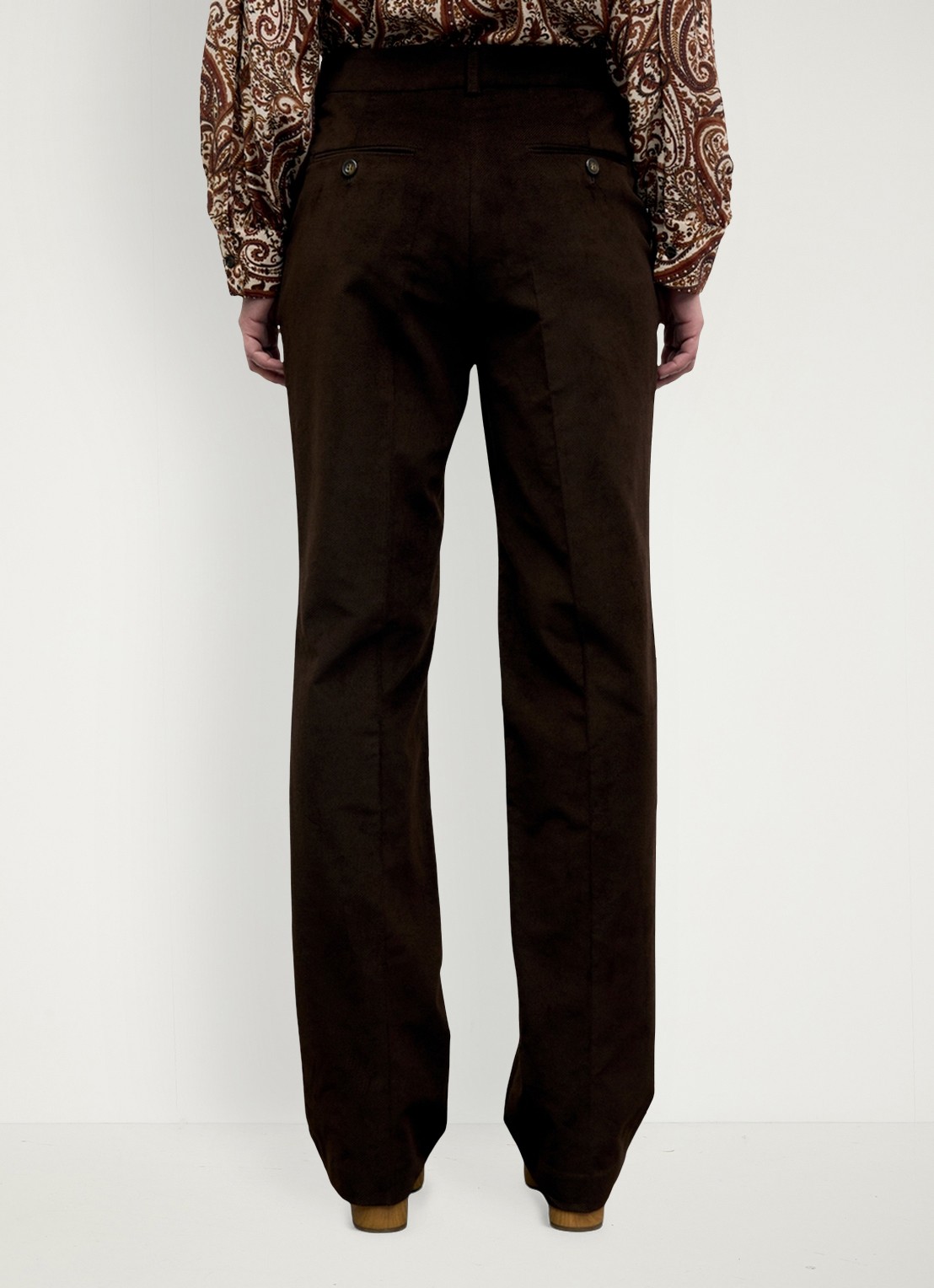 Gerard Darel Maby mid waist flared fit broek  - achterkant donkerbruin