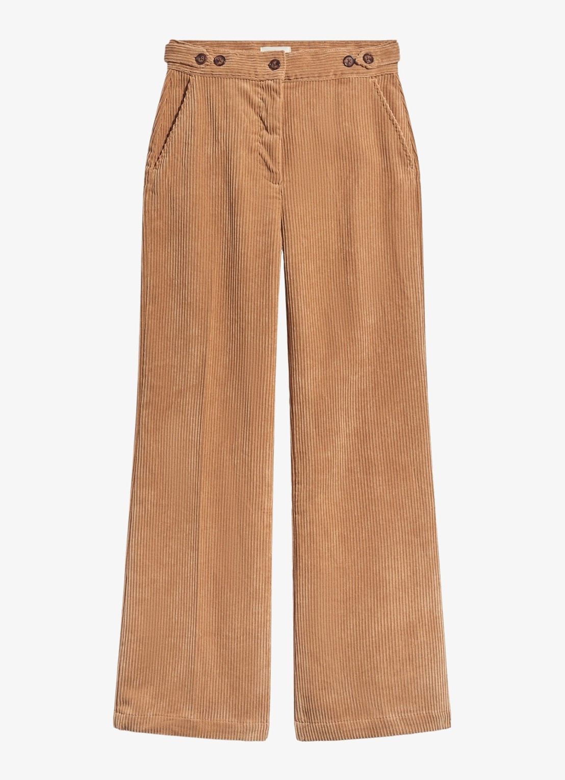 Gerard Darel Maev high waist loose fit broek  - voorkant 4 zand