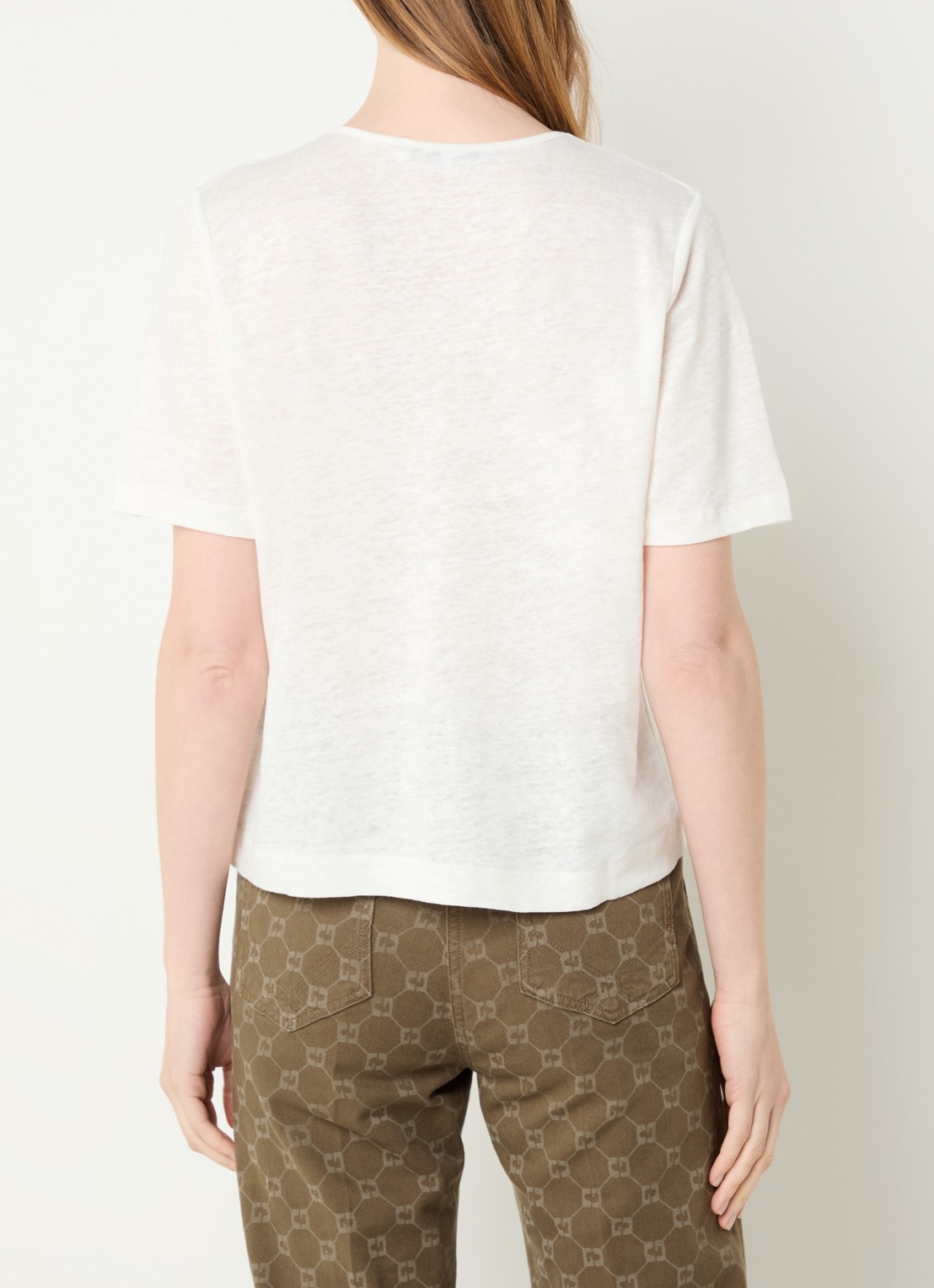 Gerard Darel Maevanelle top met broderie - achterkant 3 gebroken wit