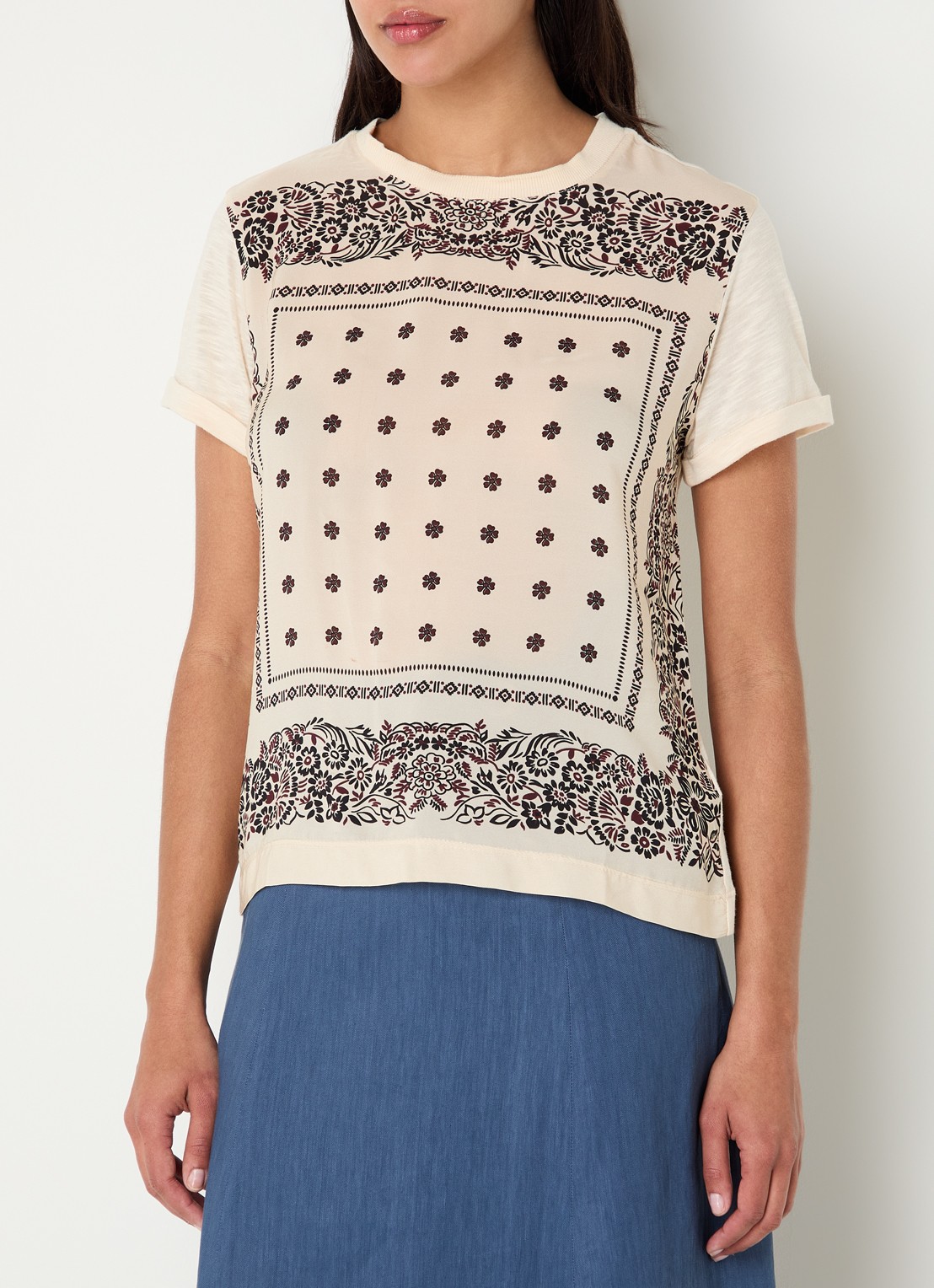 Gerard Darel Manolia T-shirt met paisley dessin - detail 3 creme