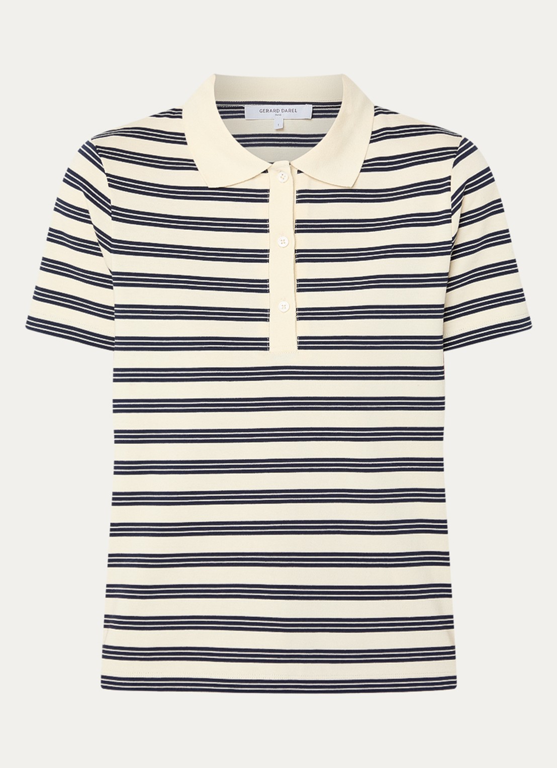 Gerard Darel Marcie polo met streepprint - voorkant ivoor