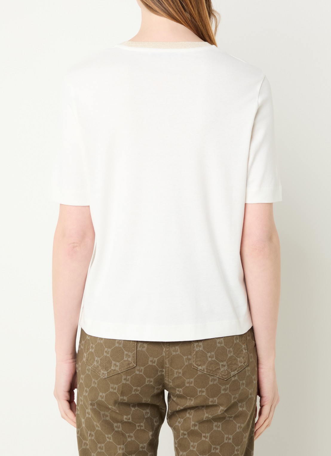 Gerard Darel Mavie T-shirt met logoborduring - achterkant 4 gebroken wit