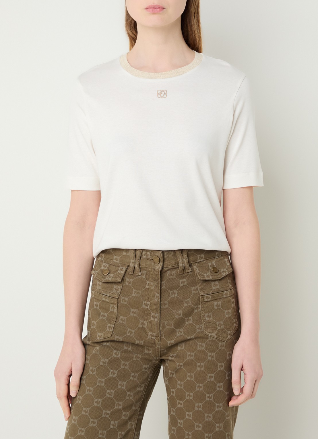 Gerard Darel Mavie T-shirt met logoborduring - detail 3 gebroken wit