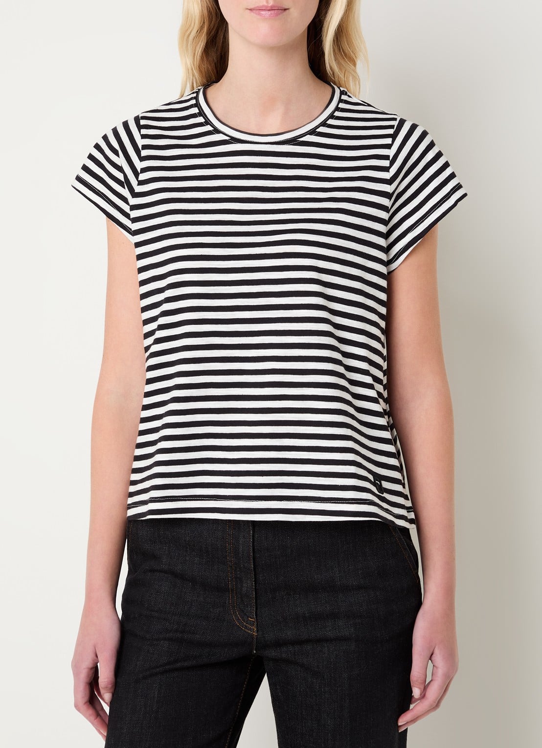 Gerard Darel Mayane T-shirt met streepprint - detail 4 wit