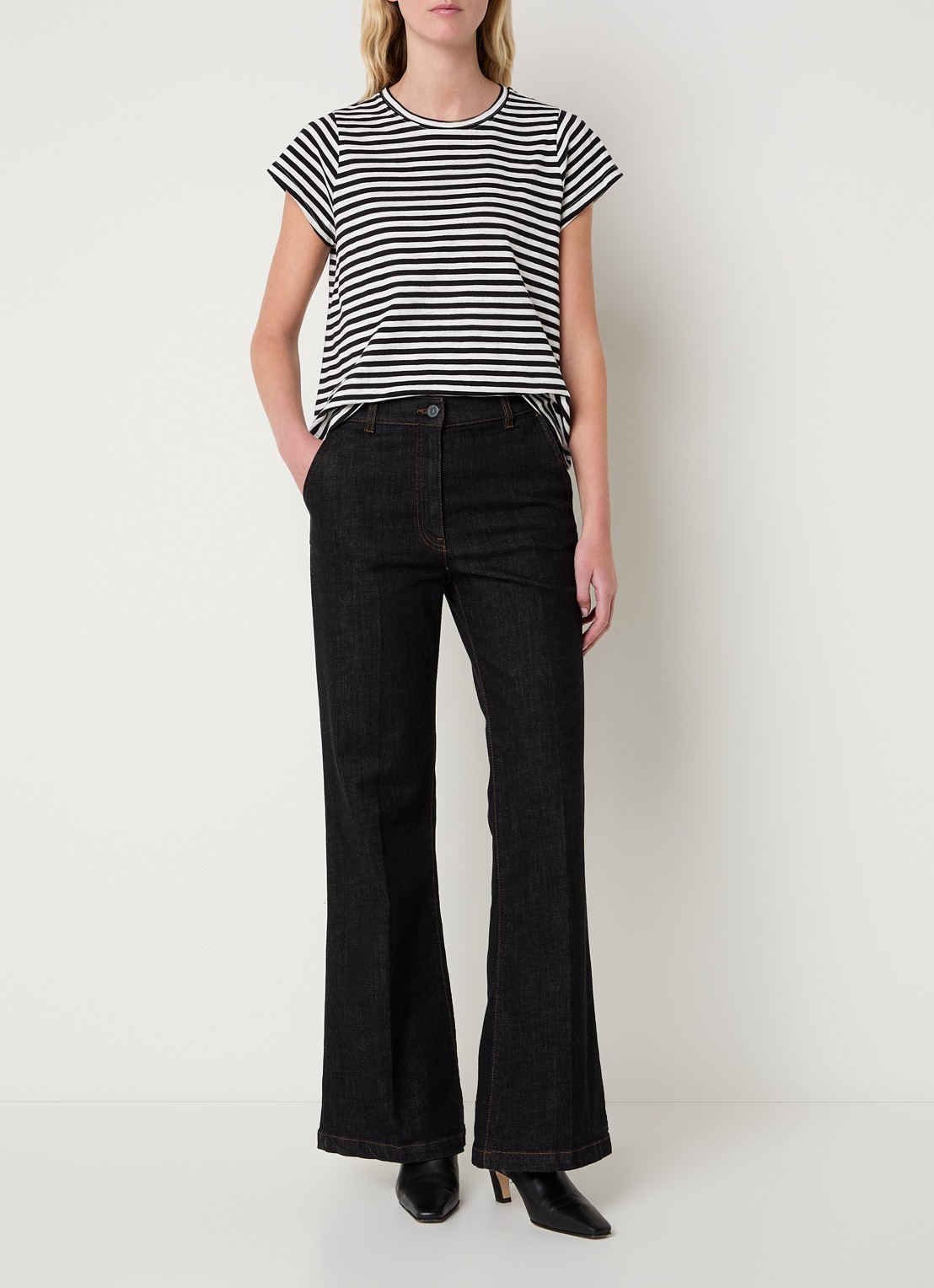 Gerard Darel Mayane T-shirt met streepprint - voorkant 2 wit