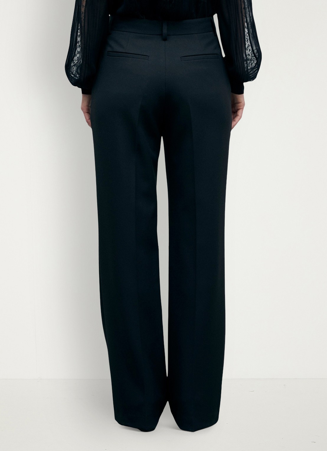 Gerard Darel Meg high waist straight leg pantalon - achterkant 6 zwart