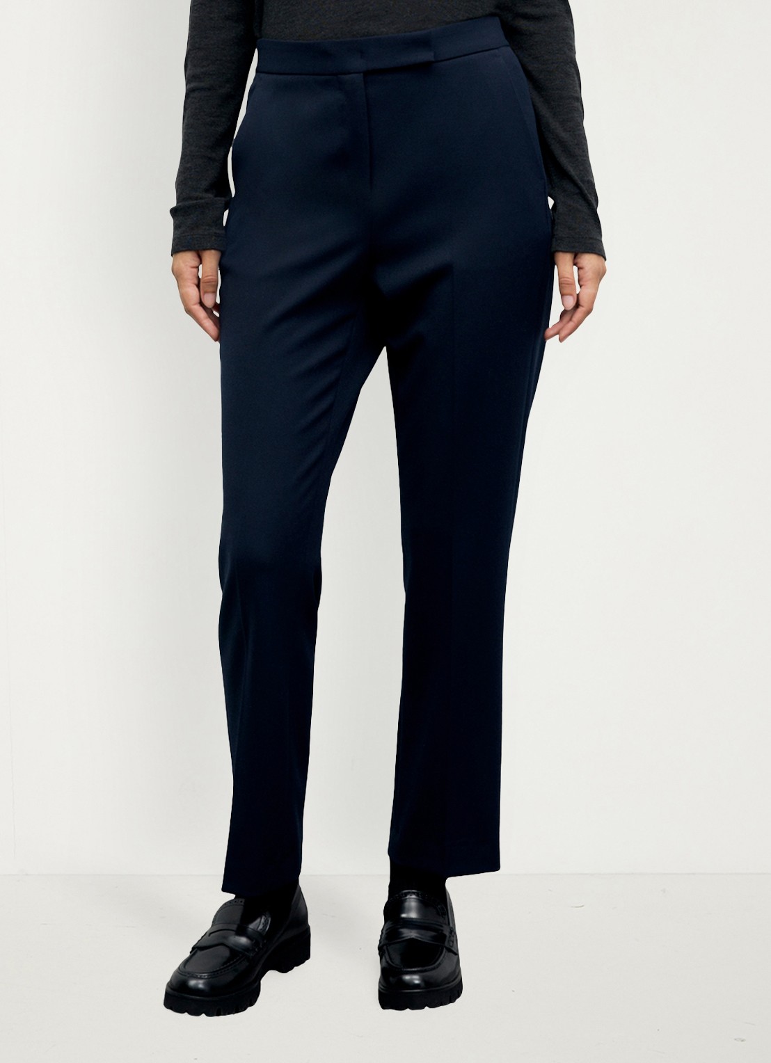 Gerard Darel Mei mid waist slim fit pantalon - detail 5 donkerblauw
