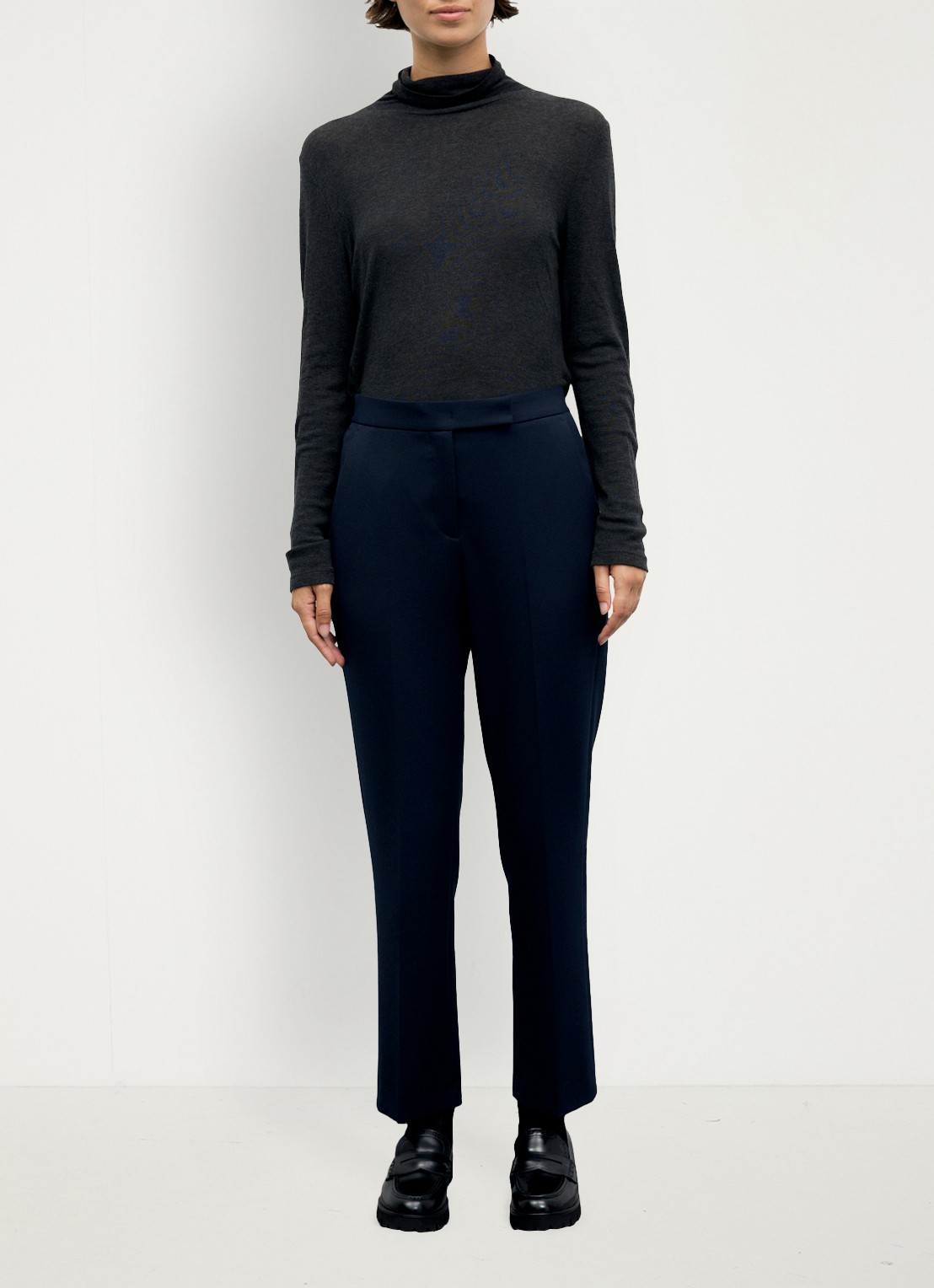 Gerard Darel Mei mid waist slim fit pantalon - voorkant 2 donkerblauw