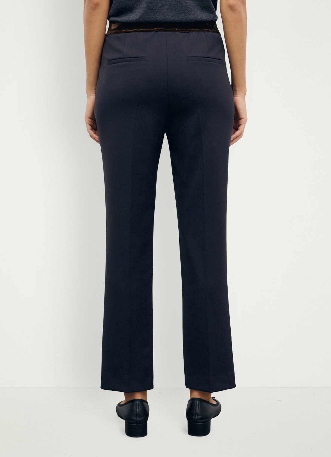 Gerard Darel Mei mid waist slim fit pantalon - achterkant zwart