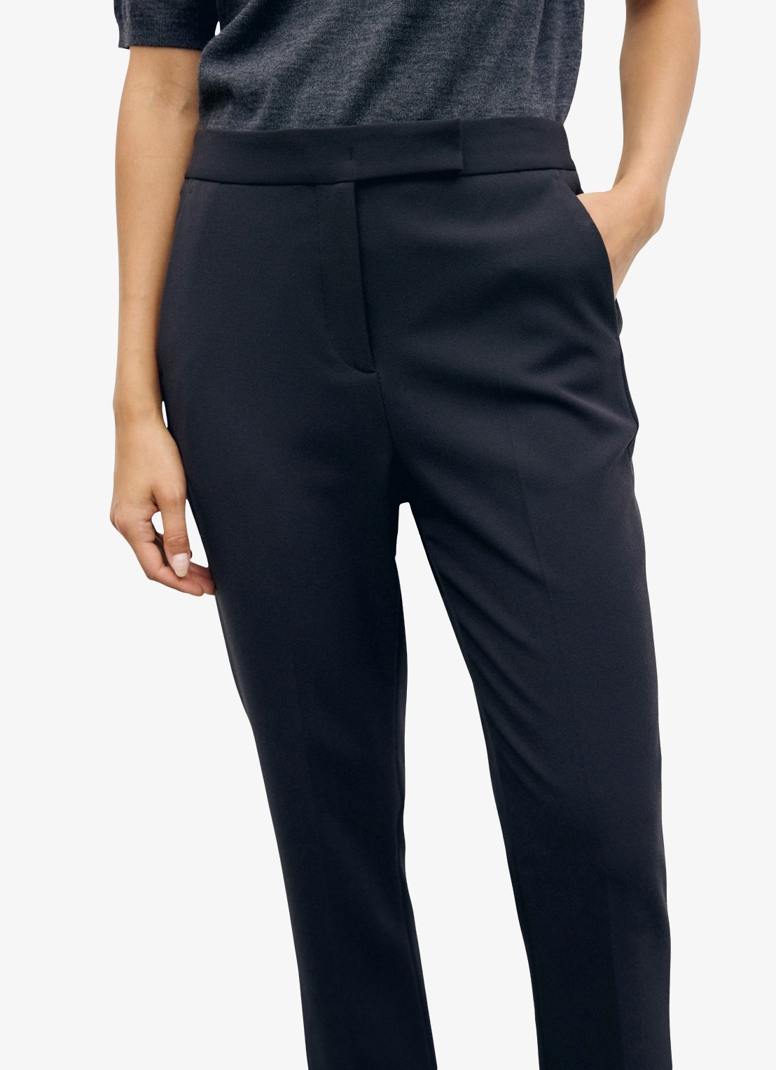 Gerard Darel Mei mid waist slim fit pantalon - detail 2 zwart