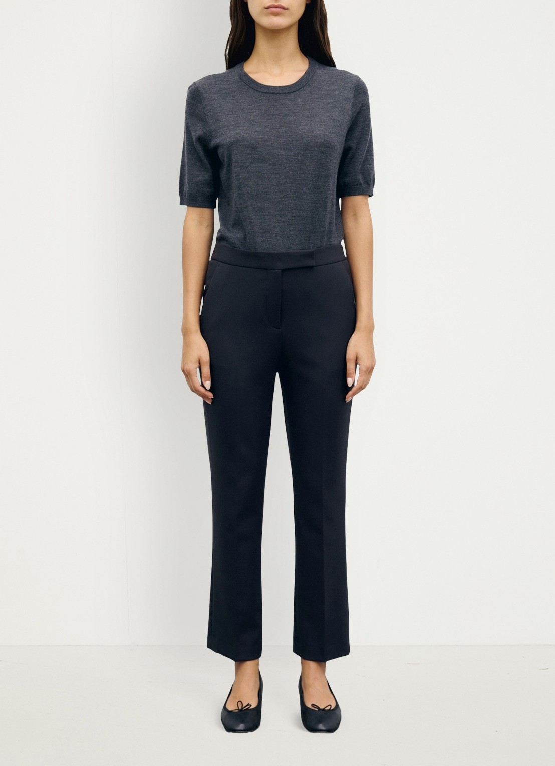 Gerard Darel Mei mid waist slim fit pantalon - voorkant 5 zwart