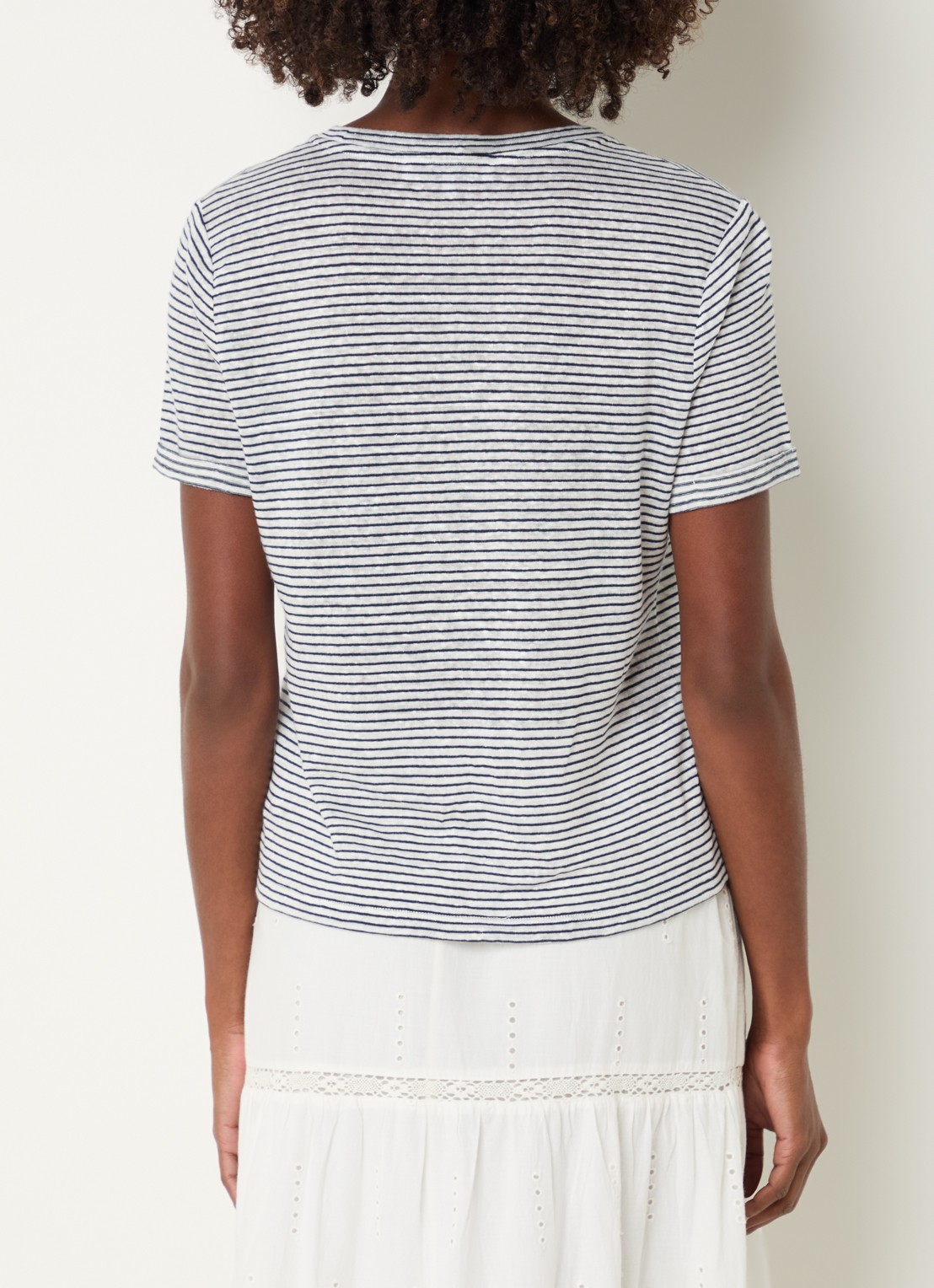 Gerard Darel Melva T-shirt met streepprint - achterkant 2 donkerblauw