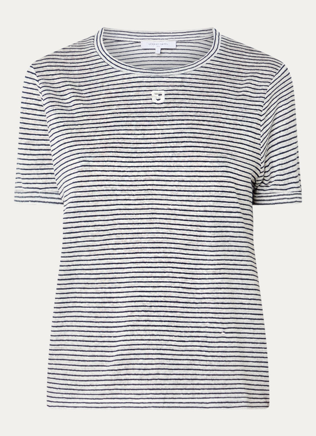 Gerard Darel Melva T-shirt met streepprint - voorkant 3 donkerblauw
