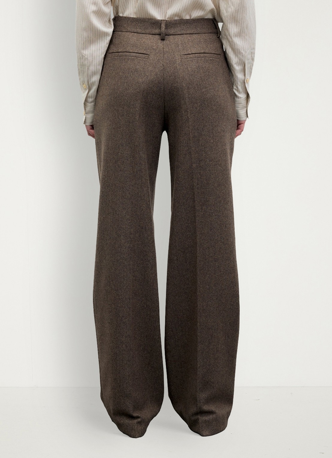 Gerard Darel Mia Wide herringbone suit pants  - achterkant 3 bruin