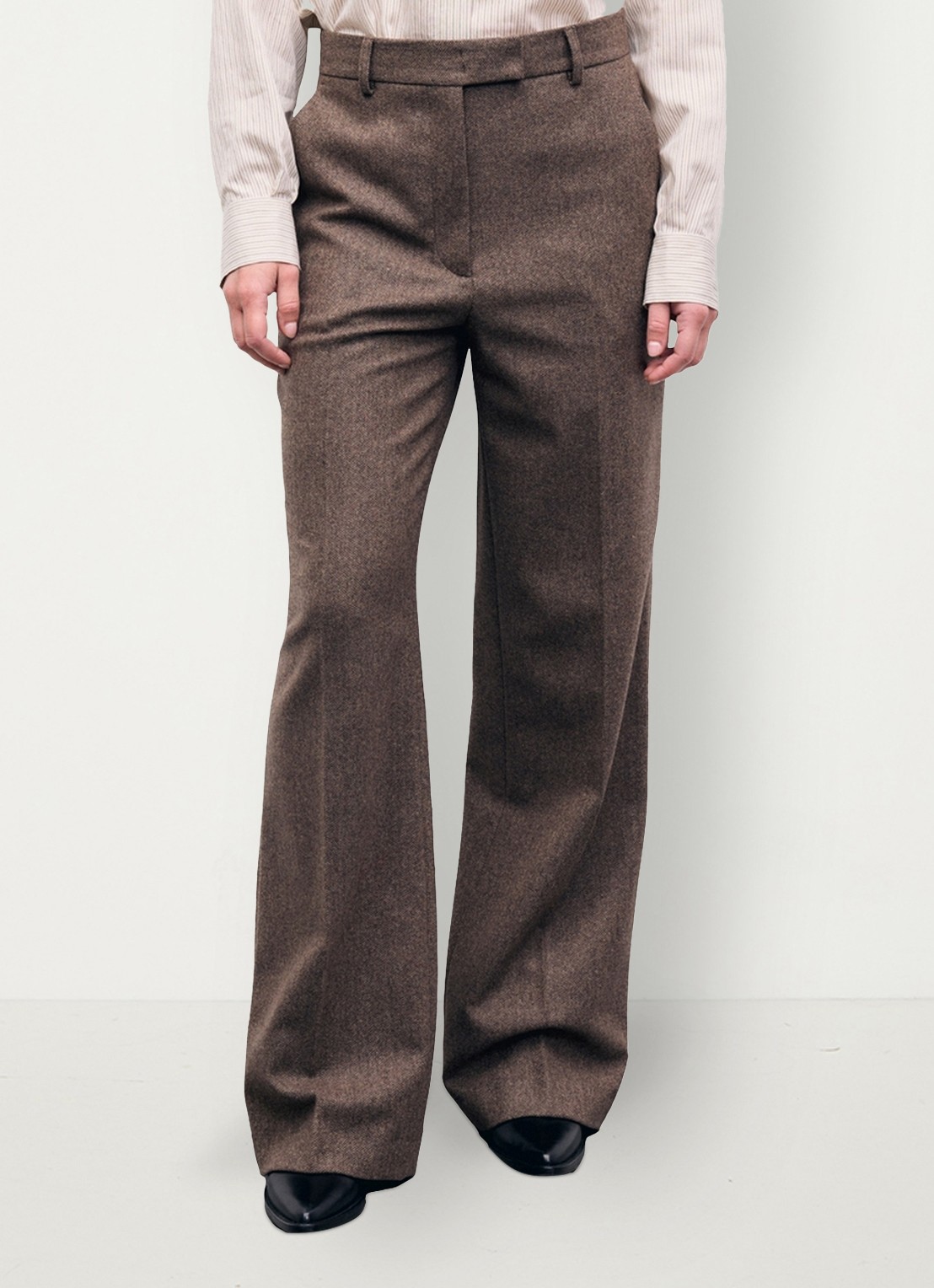 Gerard Darel Mia Wide herringbone suit pants  - detail 4 bruin