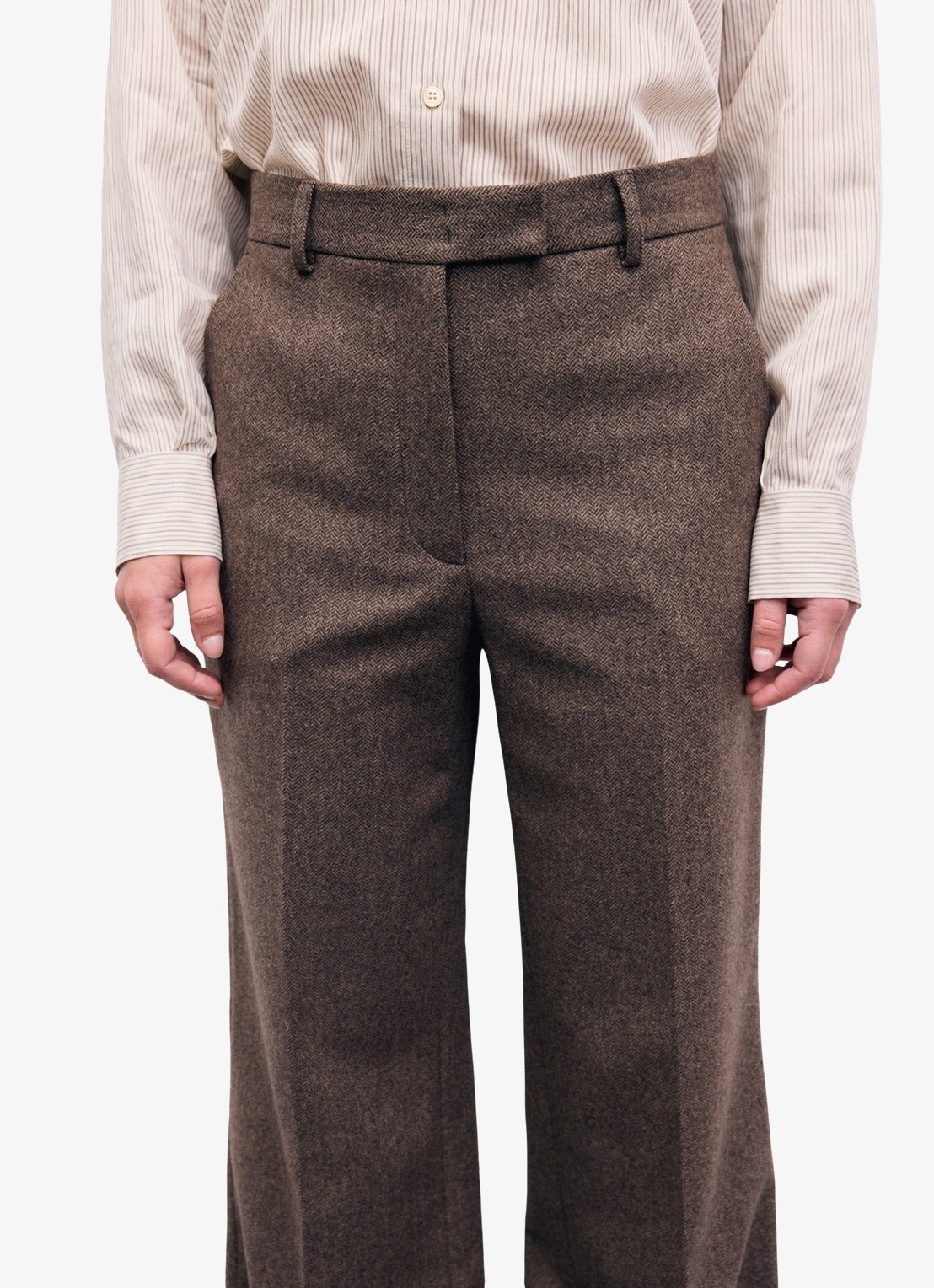 Gerard Darel Mia Wide herringbone suit pants  - detail 5 bruin