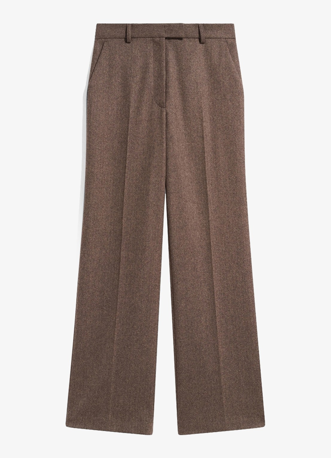 Gerard Darel Mia Wide herringbone suit pants  - voorkant bruin