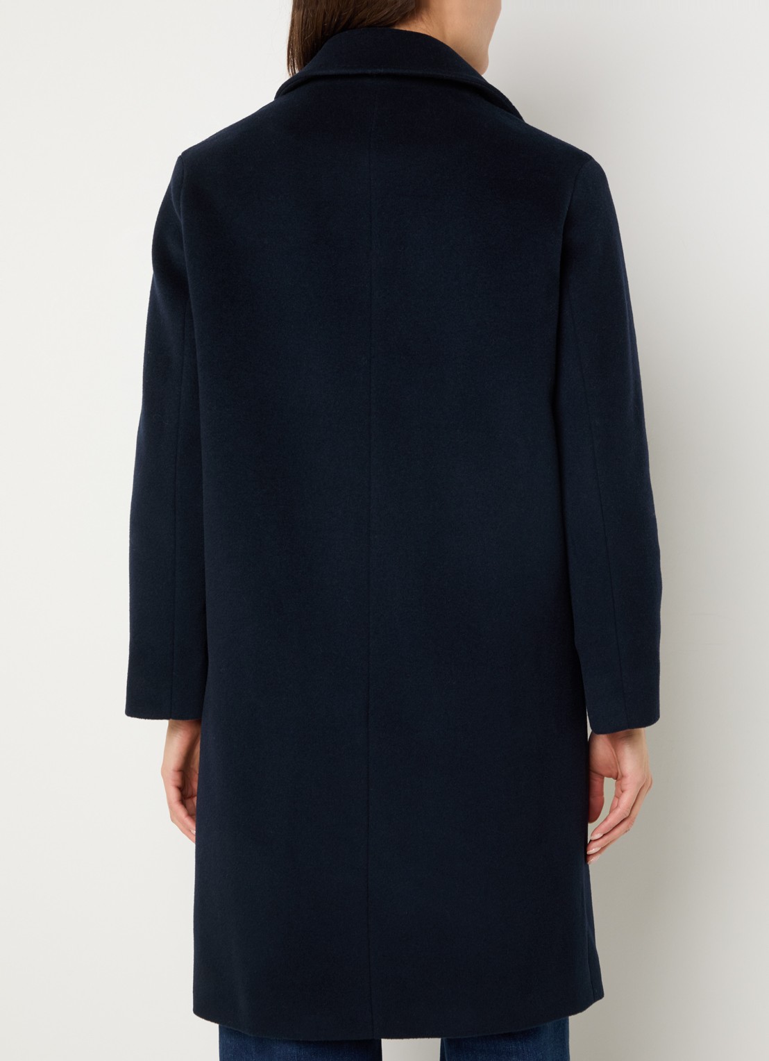 Gerard Darel Minaelle mantel van scheerwol met steekzakken - achterkant 3 donkerblauw