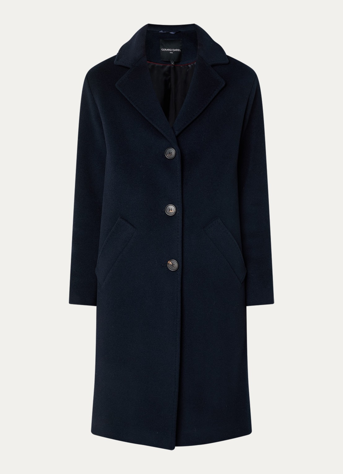 Gerard Darel Minaelle mantel van scheerwol met steekzakken - voorkant donkerblauw