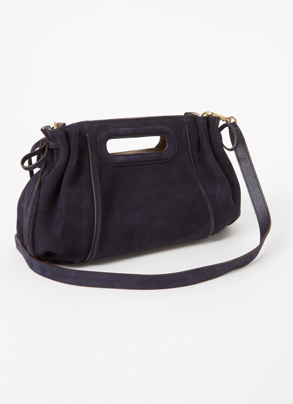 Gerard Darel Mini Dany handtas van suède - achterkant 4 donkerblauw