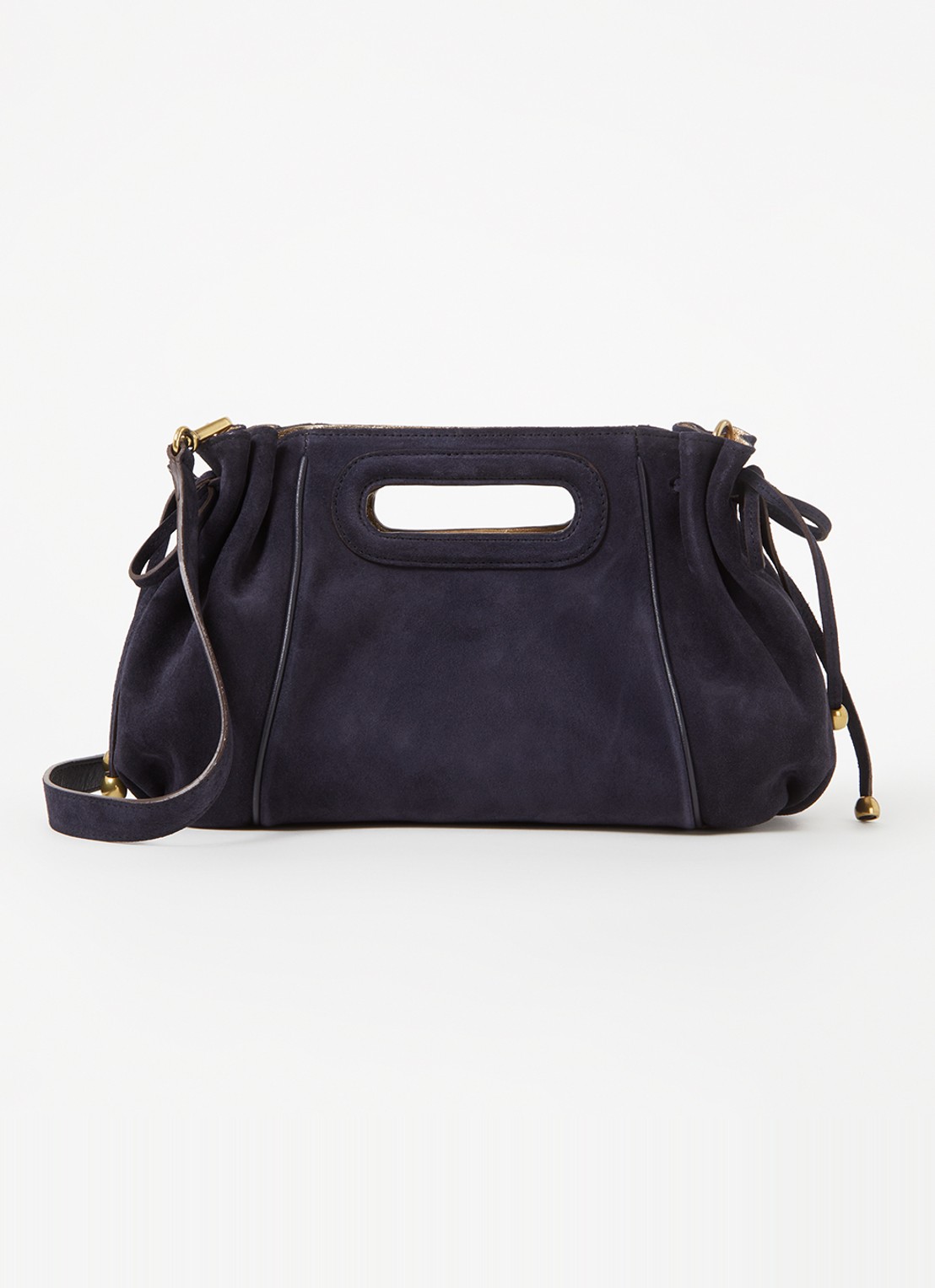 Gerard Darel Mini Dany handtas van suède - voorkant 3 donkerblauw