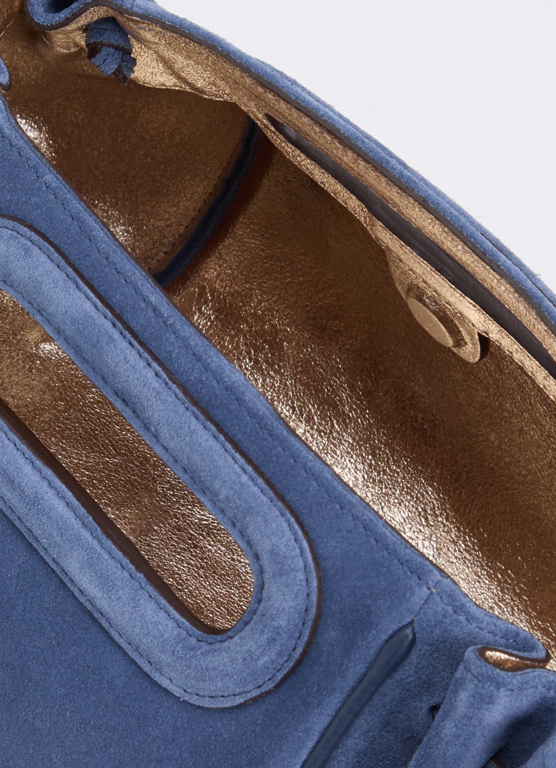 Gerard Darel Mini Dany schoudertas van suéde  - detail 3 blauwgrijs