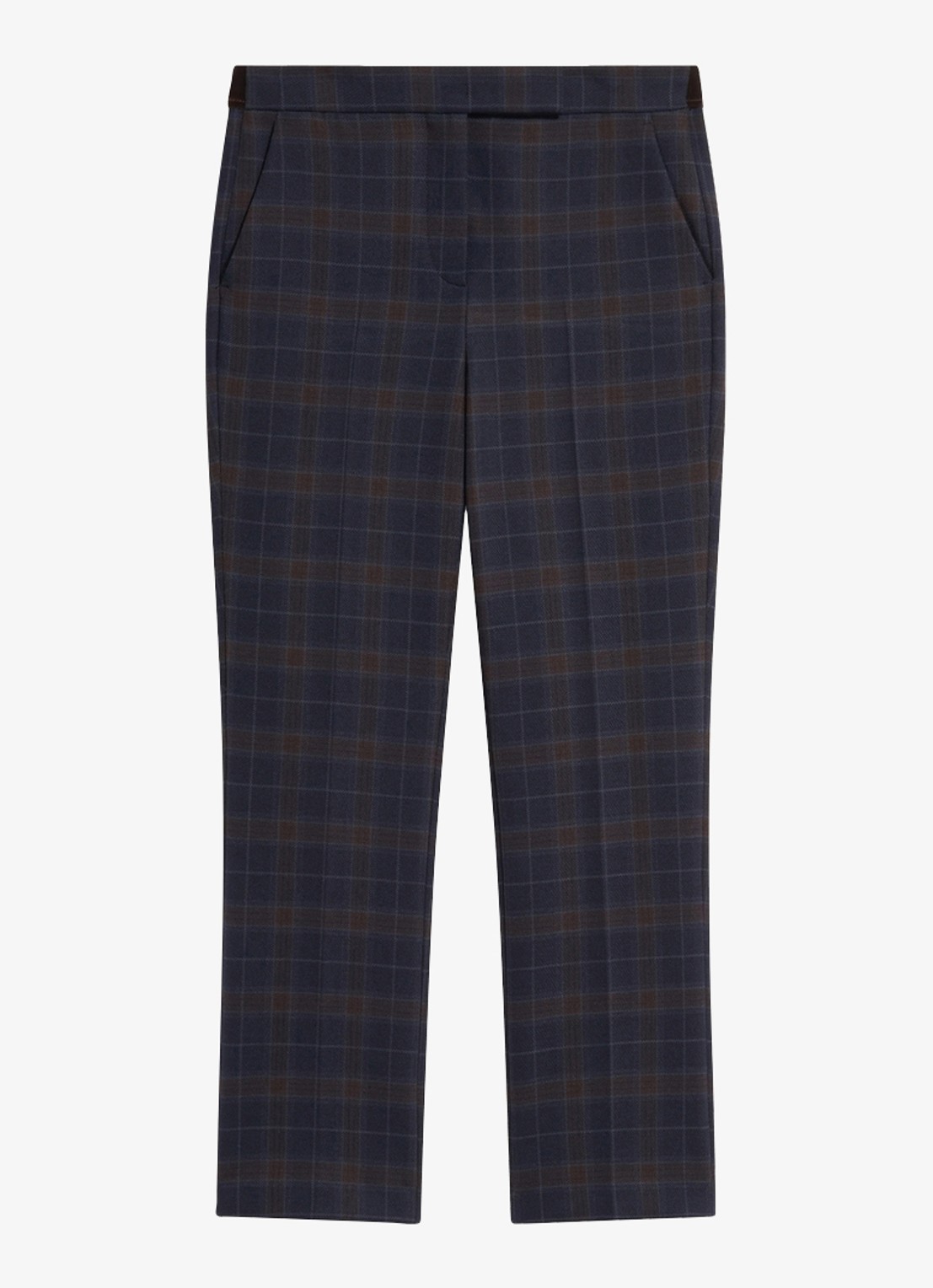 Gerard Darel Misa pantalon in wolblend met ruit dessin - voorkant donkerblauw