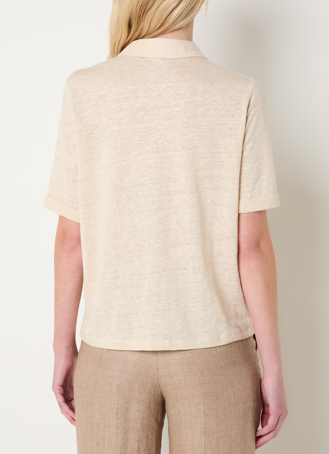 Gerard Darel Moana blouse van linnen met borstzakken - achterkant 4 beige