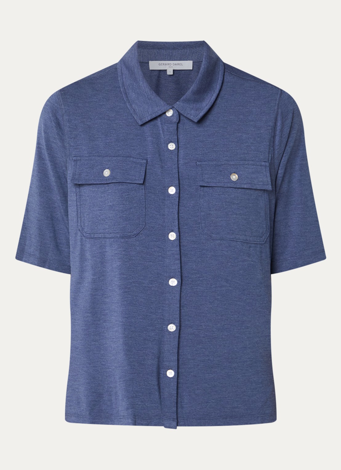 Gerard Darel Myla blouse met borstzakken - voorkant 2 indigo