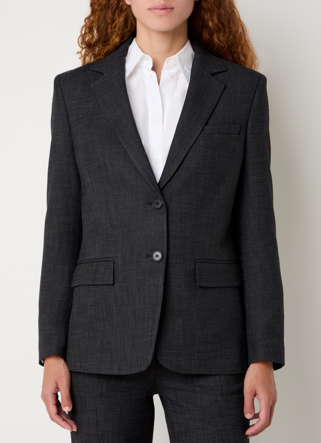 Gerard Darel Nael blazer met schoudervulling en klepzakken - detail 4 antraciet