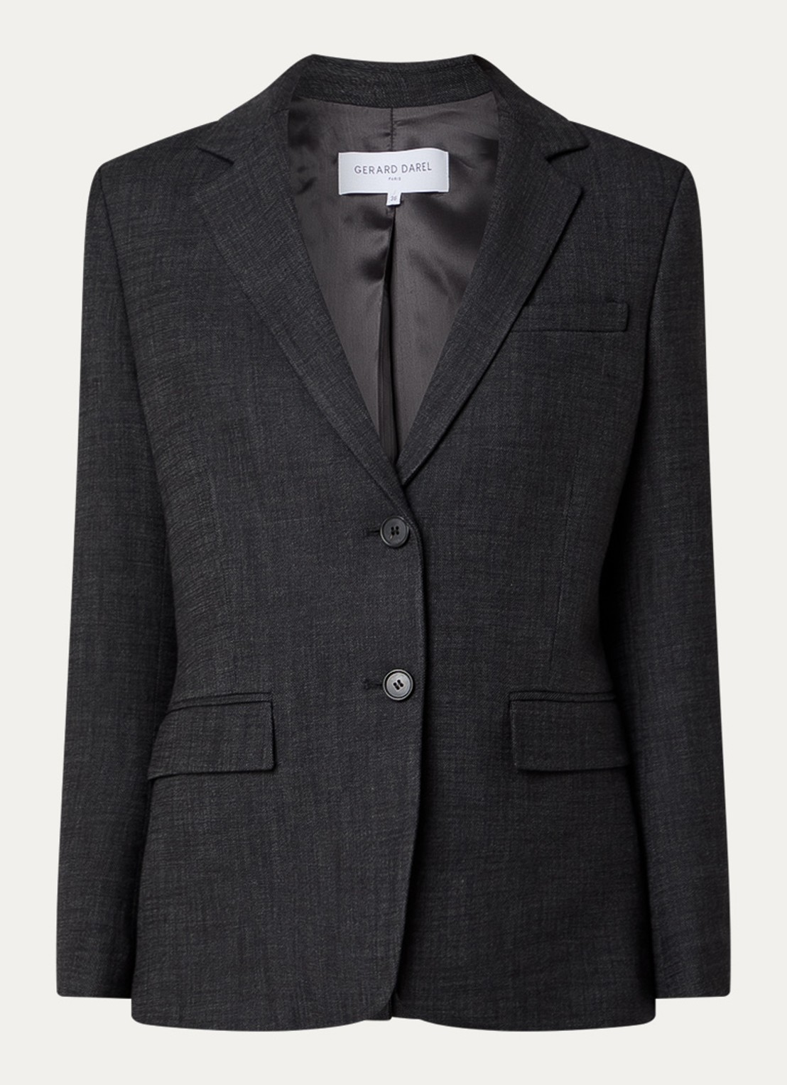 Gerard Darel Nael blazer met schoudervulling en klepzakken - voorkant antraciet
