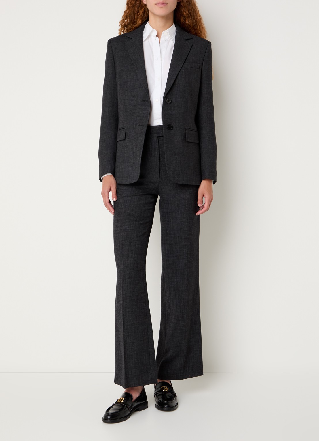 Gerard Darel Nael blazer met schoudervulling en klepzakken - voorkant 2 antraciet