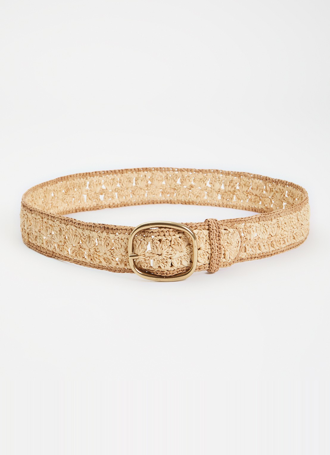 Gerard Darel Paloma riem van raffia - voorkant beige