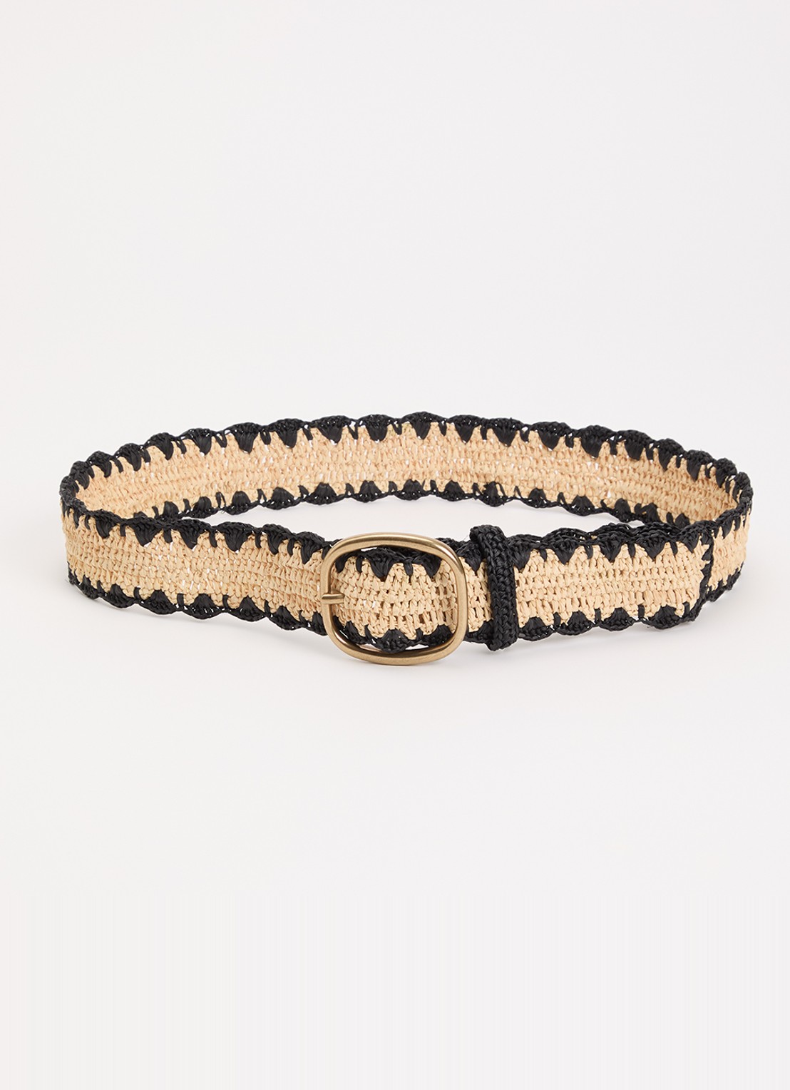 Gerard Darel Paloma riem van raffia - voorkant zwart