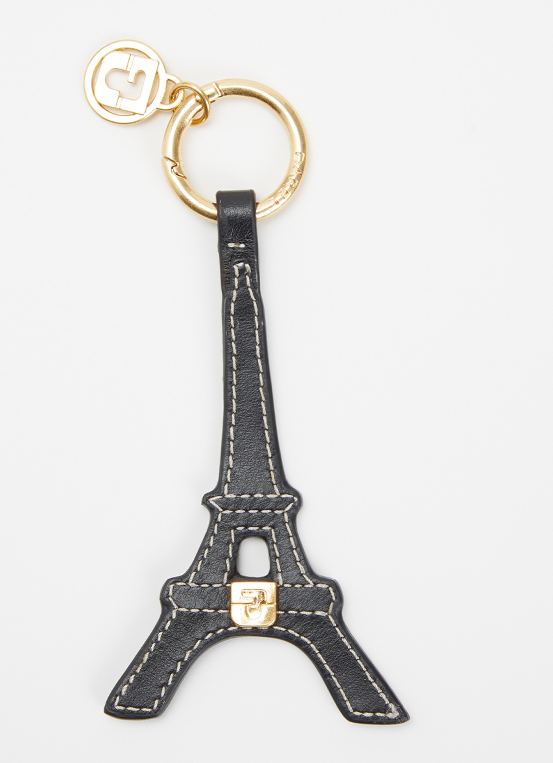 Gerard Darel PARIS GD tasbedel van leer met logo - voorkant zwart